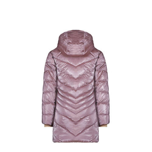 Like Flo quilted gewatteerde winterjas Alina metallic warm roze Meisjes Polyamide Capuchon 134 140