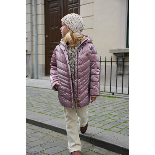 Like Flo quilted gewatteerde winterjas Alina metallic warm roze Meisjes Polyamide Capuchon 134 140