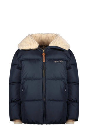 quilted gewatteerde winterjas Amaya donkerblauw/beige