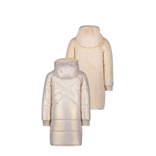 Like Flo reversible gewatteerde winterjas Ariana goud metallic beige Meisjes Polyester Capuchon 110