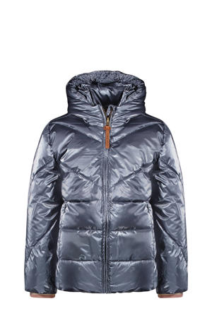 quilted gewatteerde winterjas Ashley donkerblauw metallic