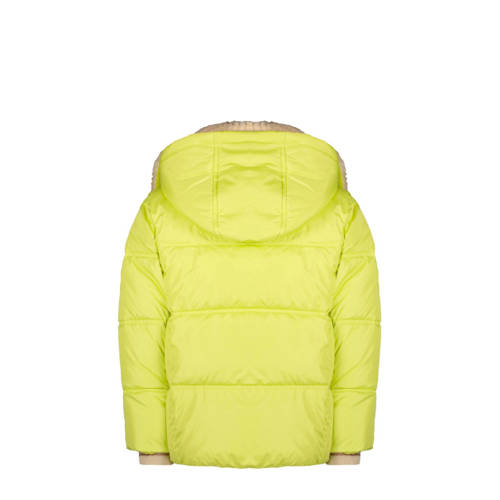 Like Flo quilted gewatteerde winterjas Amaya felgeel beige Meisjes Polyester Capuchon 116