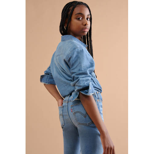 Levi's Kids 726 high waist flared jeans CLEAN GETAWAY Blauw Meisjes Stretchdenim - maat 128 afbeelding