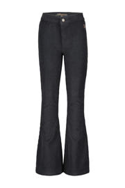 thumbnail: Zwarte meisjes 4PRESIDENT Indy flared broek van katoen met rits- en knoopsluiting en effen