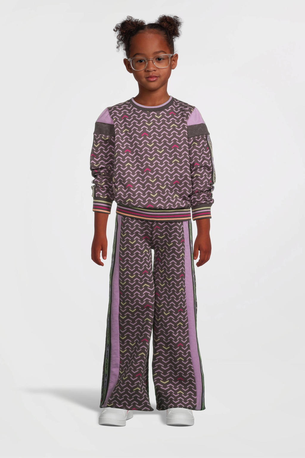 4PRESIDENT broek met all over print paars