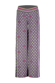 thumbnail: Paarse meisjes 4PRESIDENT broek van stretchkatoen met elastische tailleband