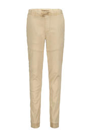 thumbnail: Beige jongens 4PRESIDENT Monty broek van stretchkatoen met elastische tailleband met koord en effen