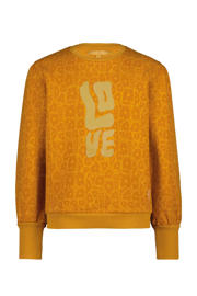 thumbnail: Bruine jongens 4PRESIDENT Ines sweater van stretchkatoen met lange mouwen en ronde hals