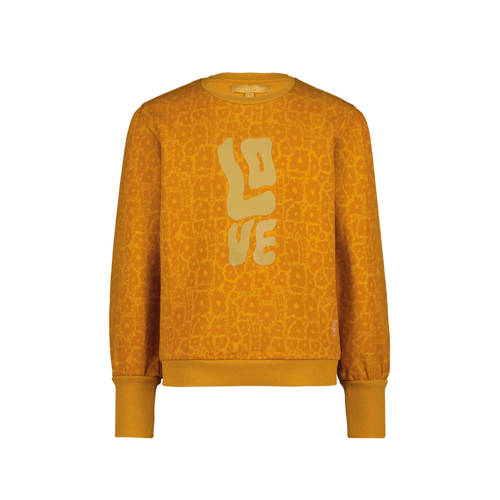4PRESIDENT Ines sweater met all over print bruin Jongens Stretchkatoen Ronde hals - maat 140 afbeelding