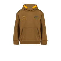 thumbnail: Bruine jongens 4PRESIDENT Riley hoodie van polyester met effen, lange mouwen en capuchon