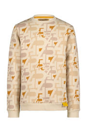 thumbnail: Beige jongens 4PRESIDENT Mars sweater van polyester met lange mouwen en ronde hals
