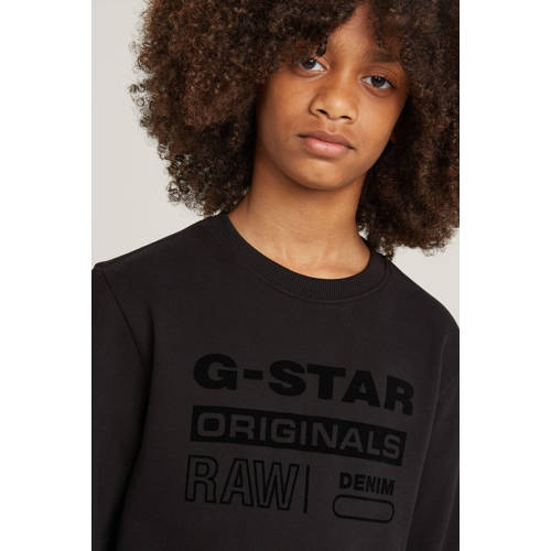 G-Star Raw sweater zwart Trui Backprint 176 | Trui van