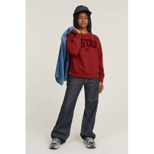 G-Star Raw sweater ub rood Meisjes Katoen Ronde hals Effen 164