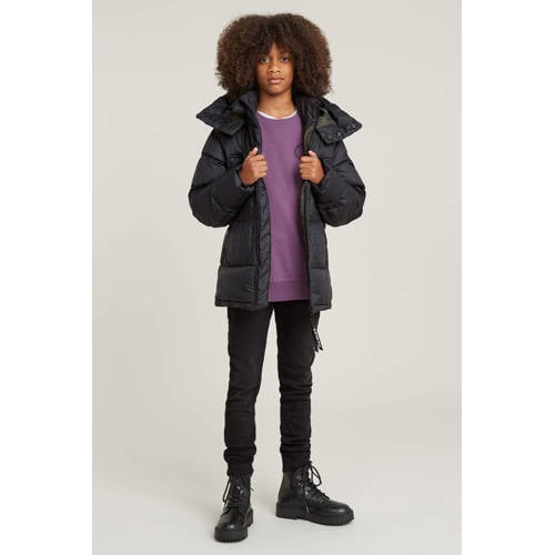G-Star Raw gewatteerde winterjas Whistler pdd hdd jkt zwart Jongens Polyester Capuchon 116