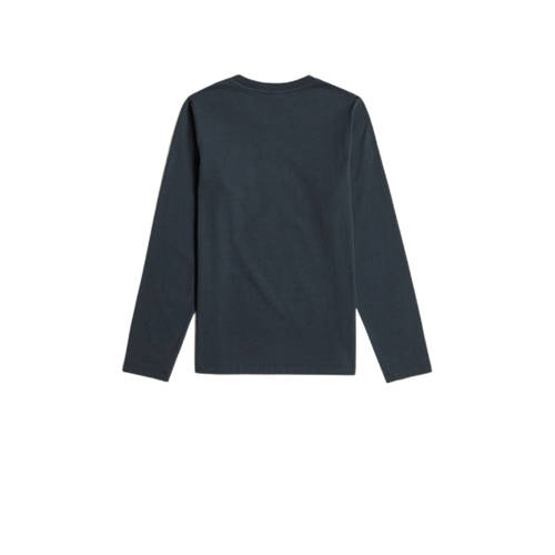 G-Star Raw longsleeve t-shirt l\s regular donkerblauw wit Jongens Katoen Ronde hals 128