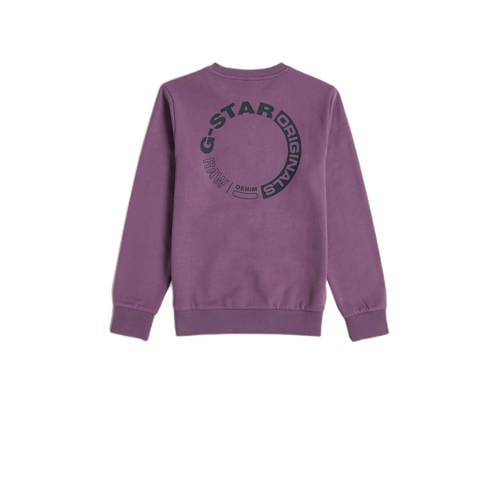 G-Star Raw sweater paars Trui Backprint 164 | Trui van