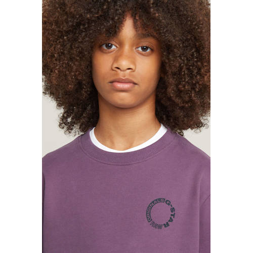 G-Star Raw sweater paars Trui Backprint 164 | Trui van