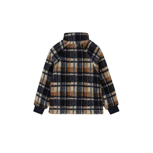 Tumble 'n Dry geruite teddy jas Stuttgart donkerblauw beige bruin Multi 110