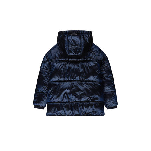 Tumble 'n Dry gewatteerde winterjas Rostock donkerblauw metallic Meisjes Polyamide Capuchon 158 164