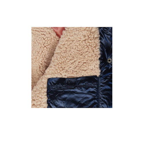 Tumble 'n Dry gewatteerde winterjas Rostock donkerblauw metallic Meisjes Polyamide Capuchon 158 164