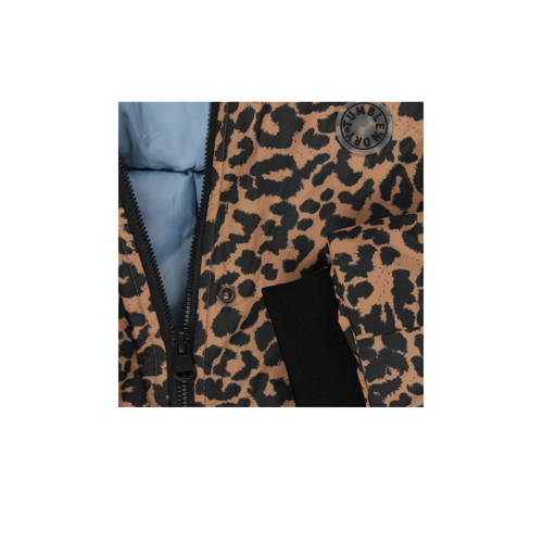 Tumble 'n Dry jas Norden met panterprint bruin zwart Multi Meisjes Polyester Capuchon 116