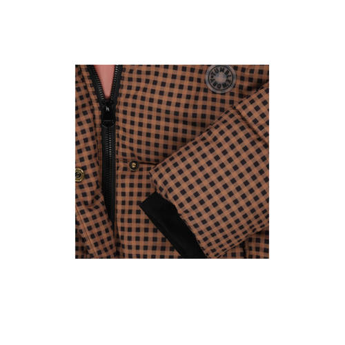 Tumble 'n Dry geruite gewatteerde winterjas Bonn bruin donkerblauw Multi Meisjes Polyester Capuchon 116