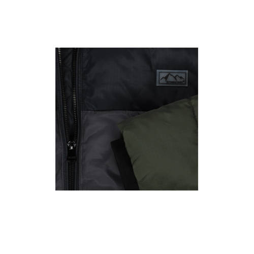 Tumble 'n Dry gewatteerde jas Bremen donkergroen donkergrijs donkerblauw Multi Jongens Polyester Capuchon 146 152