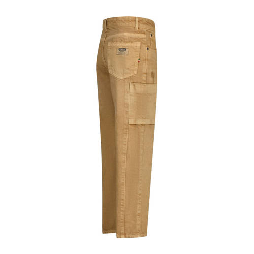 VINGINO loose fit jeans Castiano kaki zand Groen Jongens Denim Effen 140