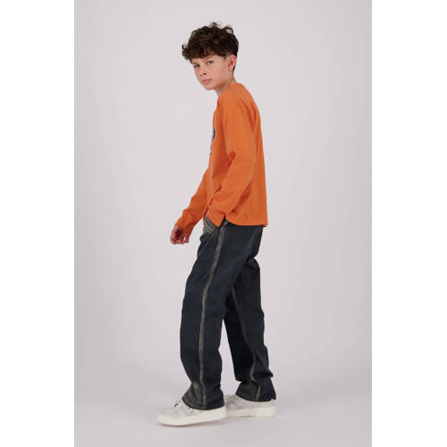 VINGINO longsleeve Jean met printopdruk zacht oranje Jongens Katoen Ronde hals 128