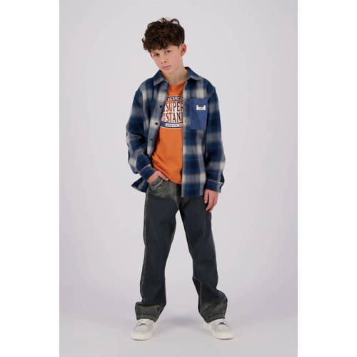 VINGINO longsleeve Jean met printopdruk zacht oranje Jongens Katoen Ronde hals 128