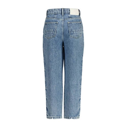 VINGINO high waist loose fit jeans Chiara Stud light vintage Blauw Meisjes Denim 164