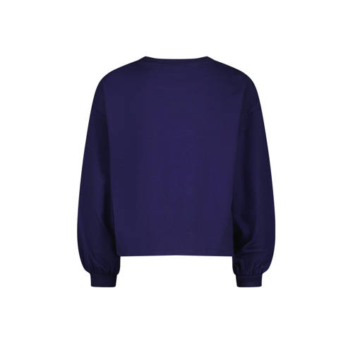 VINGINO sweater Jazzlin met printopdruk donkerblauw Printopdruk 140
