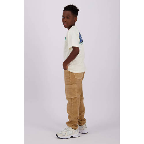 VINGINO T-shirt Halton met printopdruk ecru Jongens Katoen Ronde hals Printopdruk 164