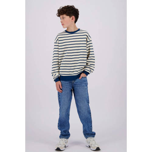 VINGINO loose fit jeans Castiano blue vintage Blauw Jongens Denim Effen 128