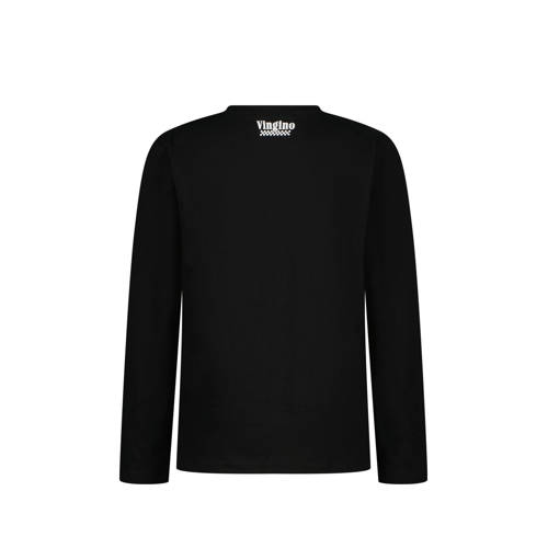 VINGINO longsleeve Zwart Jongens Katoen Ronde hals Printopdruk 104