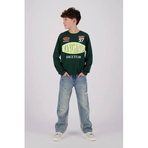 VINGINO longsleeve Groen Jongens Katoen Ronde hals Printopdruk 104