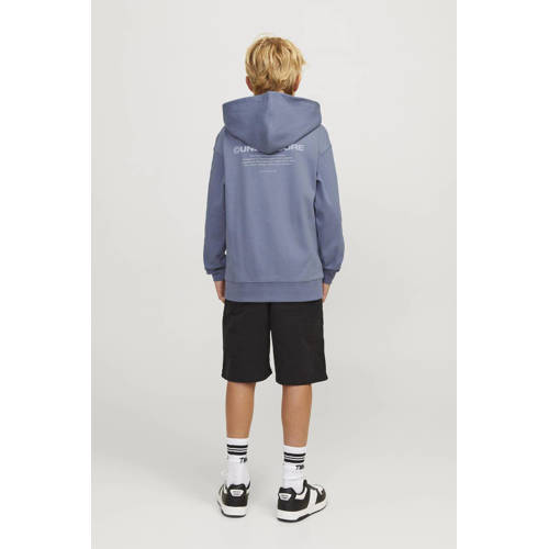 jack & jones JUNIOR hoodie JCOAERO met tekst zachtblauw Sweater Tekst 140
