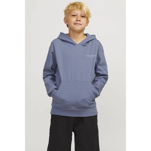 jack & jones JUNIOR hoodie JCOAERO met tekst zachtblauw Sweater Tekst 140