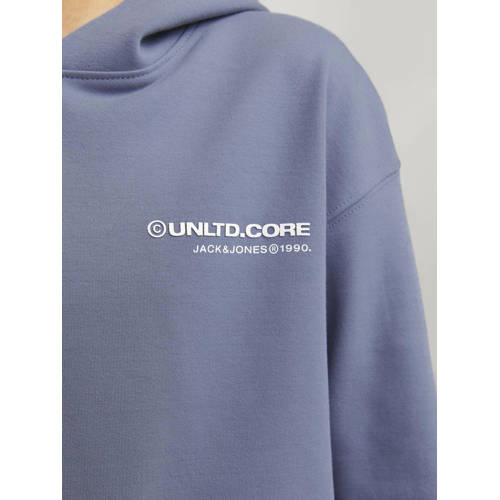 jack & jones JUNIOR hoodie JCOAERO met tekst zachtblauw Sweater Tekst 140