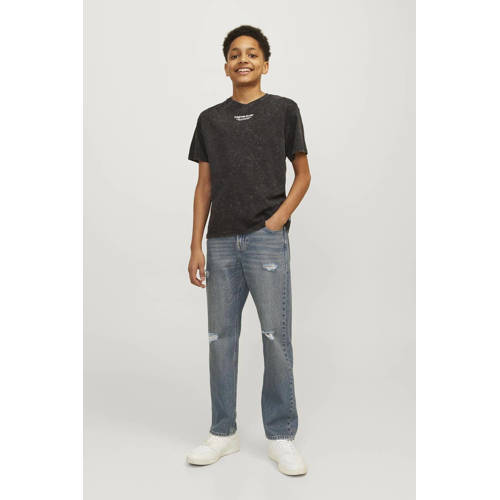 jack & jones JUNIOR loose fit jeans JJICHRIS JJORIGINAL blue denim Blauw Jongens Katoen 164