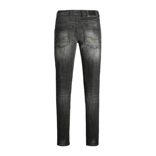 Jack & jones JUNIOR slim fit jeans JJIGLENN JJBLAIR black denim Zwart Jongens Stretchdenim 140