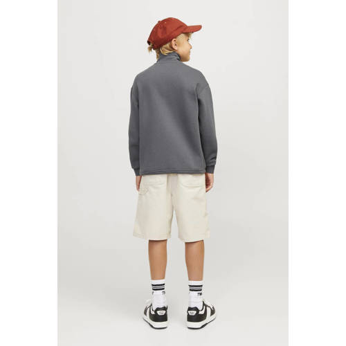 jack & jones JUNIOR sweater JORVESTERBRO met tekst Grijs Tekst 140