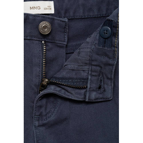 Mango Kids regular fit broek donkerblauw Jongens Stretchkatoen Effen 152