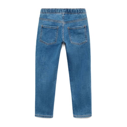 Mango Kids slim fit jeans medium blue Blauw Jongens Stretchdenim Effen 140