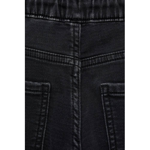 Mango Kids slim fit jeans black Zwart Jongens Stretchdenim Effen 122
