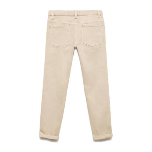 Mango Kids regular fit broek lichtbeige Jongens Stretchkatoen Effen 134