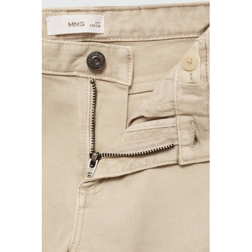 Mango Kids regular fit broek lichtbeige Jongens Stretchkatoen Effen 134