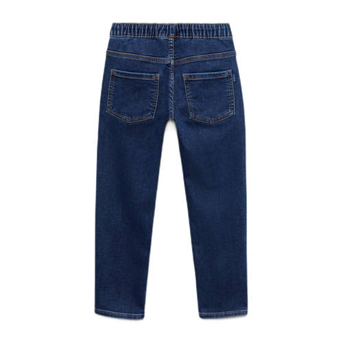 Mango Kids slim fit jeans dark blue Blauw Jongens Stretchdenim Effen 152
