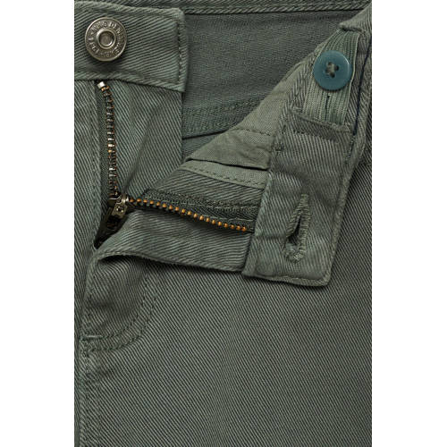 Mango Kids regular fit broek donkergroen Jongens Stretchkatoen Effen 140