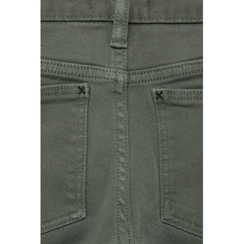 Mango Kids regular fit broek donkergroen Jongens Stretchkatoen Effen 140